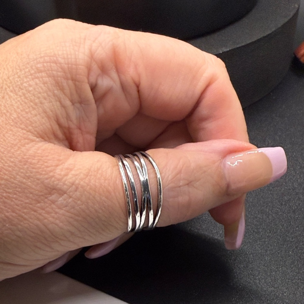 Sterling Silver Multi-Band Wrap Ring – Size 10